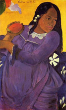 Репродукция картины "женщина с манго" художника "гоген поль"