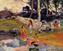 Копия картины "женщины на берегу реки" художника "гоген поль"