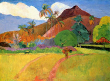 Картина "таитянские горы" художника "гоген поль"