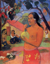 Картина "женщина держит плод" художника "гоген поль"