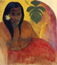 Репродукция картины "таитянская женщина" художника "гоген поль"