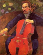 Репродукция картины "виолончелист (портрет упаупа шеклюда)" художника "гоген поль"