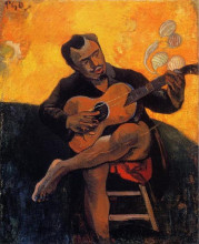 Репродукция картины "гитарист" художника "гоген поль"