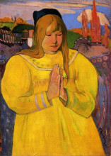 Репродукция картины "юная христианка" художника "гоген поль"
