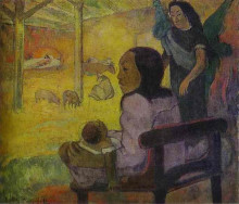 Копия картины "дитя (рождение таитянского христа)" художника "гоген поль"