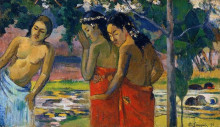 Копия картины "три таитянки" художника "гоген поль"