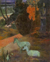 Копия картины "пейзаж с двумя козлами" художника "гоген поль"
