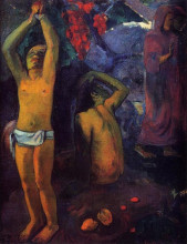 Копия картины "таитянский мужчина с поднятыми руками" художника "гоген поль"