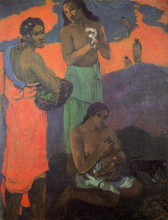Репродукция картины "мареринство (три женщины на взморье)" художника "гоген поль"