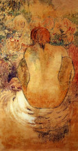 Репродукция картины "таитянка на корточках" художника "гоген поль"