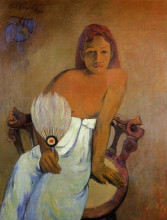 Картина "девушка с веером" художника "гоген поль"