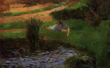 Копия картины "пруд с утками " художника "гоген поль"
