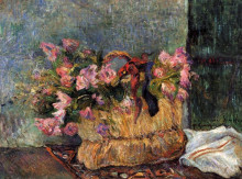 Репродукция картины "корзина цветов" художника "гоген поль"
