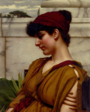 Копия картины "a classical beauty in profile" художника "годвард джон уильям"