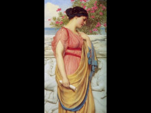 Копия картины "sappho" художника "годвард джон уильям"