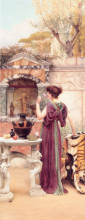 Картина "at the garden shrine, pompeii" художника "годвард джон уильям"