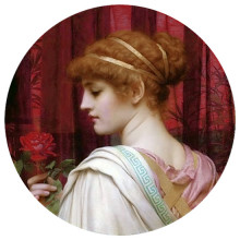 Картина "girl with red rose" художника "годвард джон уильям"