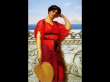 Копия картины "a classical lady" художника "годвард джон уильям"