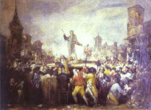 Копия картины "the esquilache riots" художника "гойя франсиско де"