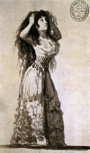 Репродукция картины "the duchess of alba arranging her hair" художника "гойя франсиско де"