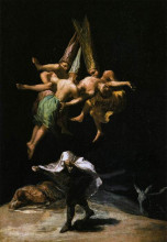 Копия картины "witches in the air" художника "гойя франсиско де"