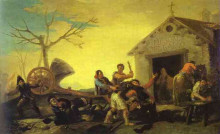 Репродукция картины "the fight at the venta nueva" художника "гойя франсиско де"
