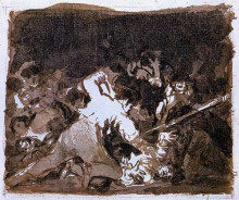 Репродукция картины "war scene" художника "гойя франсиско де"