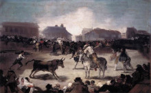 Картина "a village bullfight" художника "гойя франсиско де"