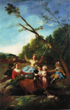 Репродукция картины "the swing" художника "гойя франсиско де"
