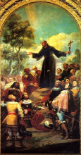 Репродукция картины "проповедь святого бернардина на площади сиены" художника "гойя франсиско де"