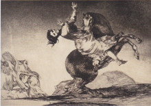 Репродукция картины "abducting horse" художника "гойя франсиско де"
