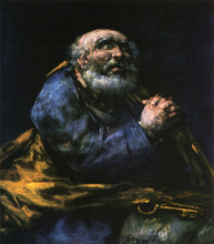 Копия картины "the repentant saint peter" художника "гойя франсиско де"