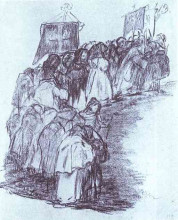 Копия картины "procession of monks" художника "гойя франсиско де"