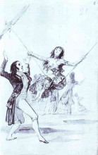 Репродукция картины "the swing" художника "гойя франсиско де"