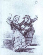 Репродукция картины "two dancing old friends" художника "гойя франсиско де"