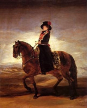 Репродукция картины "equestrian portrait of maria luisa of parma" художника "гойя франсиско де"