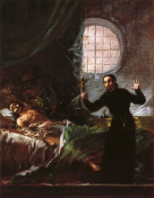 Репродукция картины "st. francis borgia helping a dying impenitent" художника "гойя франсиско де"
