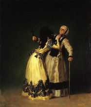 Копия картины "the duchess of alba and her duenna" художника "гойя франсиско де"