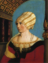 Картина "portrait of doprothea meyer, nee kannengiesser" художника "гольбейн младший ганс"