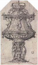 Репродукция картины "design for a table fountain with the badge of anne boleyn" художника "гольбейн младший ганс"