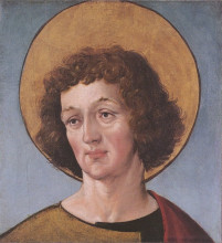 Репродукция картины "head of a male saint" художника "гольбейн младший ганс"