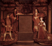 Репродукция картины "henry vii, elisabeth of york, henry viii and jane seymour" художника "гольбейн младший ганс"