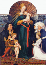 Картина "madonna of the burgermeister meyer" художника "гольбейн младший ганс"