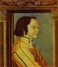 Картина "portrait of a boy with chestnut hair" художника "гольбейн младший ганс"