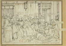 Репродукция картины "study for the family portrait of thomas more" художника "гольбейн младший ганс"