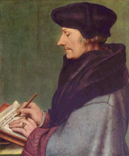 Копия картины "portrait of erasmus of rotterdam writing" художника "гольбейн младший ганс"