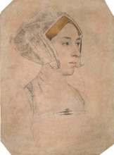 Репродукция картины "portrait of a lady, thought to be anne boleyn" художника "гольбейн младший ганс"