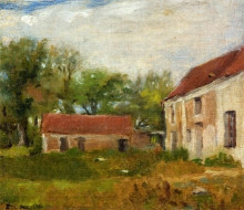 Копия картины "farm at rebais" художника "гонсалес ева"