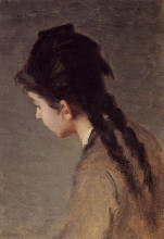 Репродукция картины "portrait of jeanne gonzales in profile" художника "гонсалес ева"