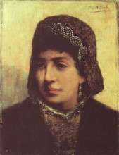 Картина "head of a jewish bride" художника "готтлиб мауриций"